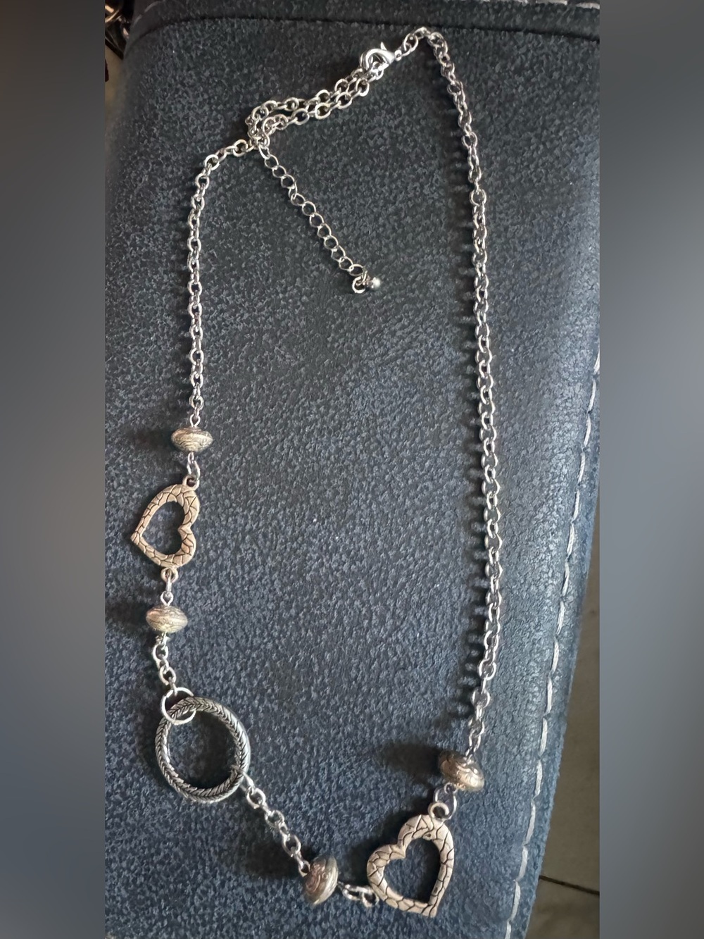 Silver Heart Pendant Chain Necklace - Women Jewelry